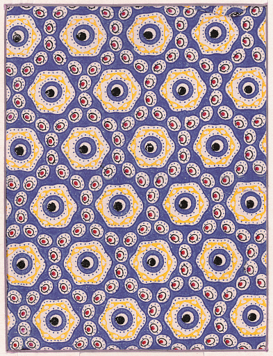 Wrapping paper with pattern based on the structure of haemoglobin, produced by the Festival Pattern Group, 1951. Designed by W. Farquhar for Spicers Ltd. from a diagram by crystallography Max Perutz transcribed by Helen Megaw